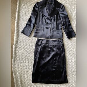 Double Breasted Navy Skirt Suit.